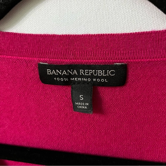 Banana Republic 100% Merino wool sweater Small Pink V-neck pullover womens - Picture 7 of 7
